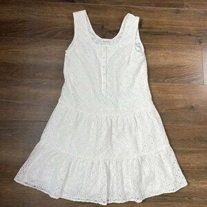 Women's Medium‎ White Eyelet Nicole Miller Short Dress